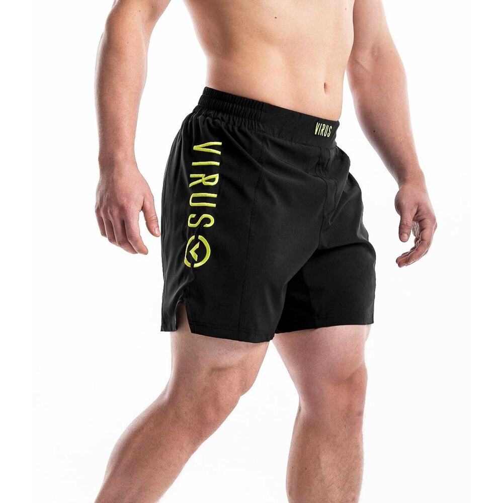 Virus Vortex Combat Shorts Small S New Black Lime Punch NWT MMA